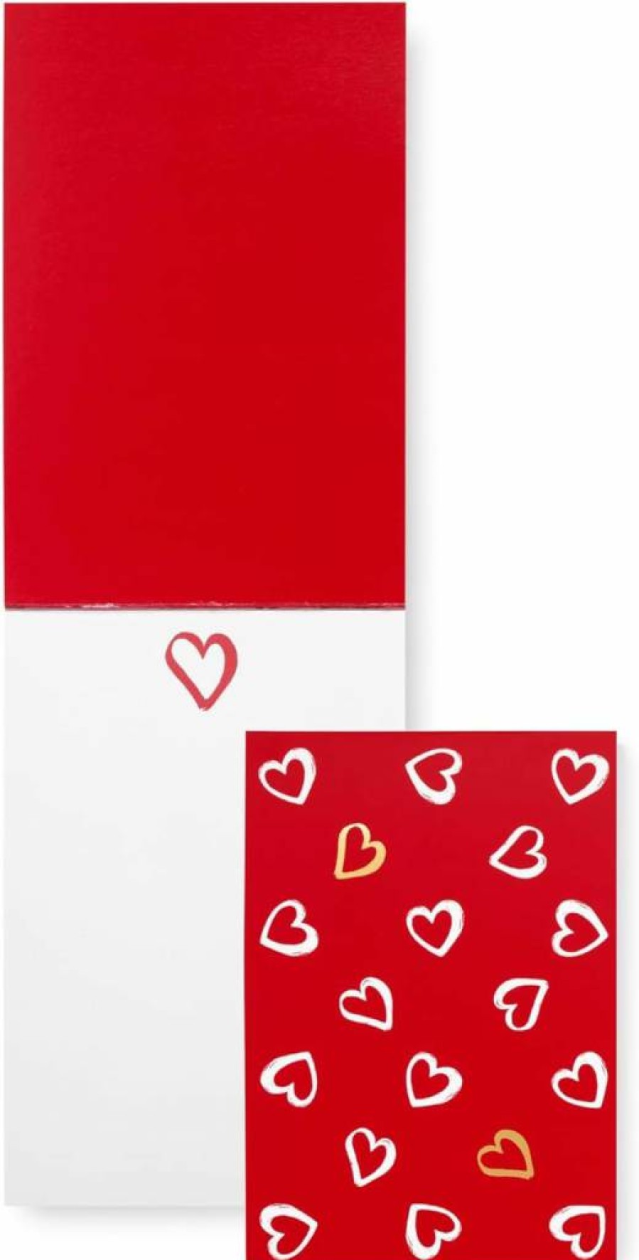Kate Spade New York Brushstroke Hearts Notepad - 7" x 4.75" Small Writing Pad with 100 Blank Sheets for Desktop Notes & Journaling