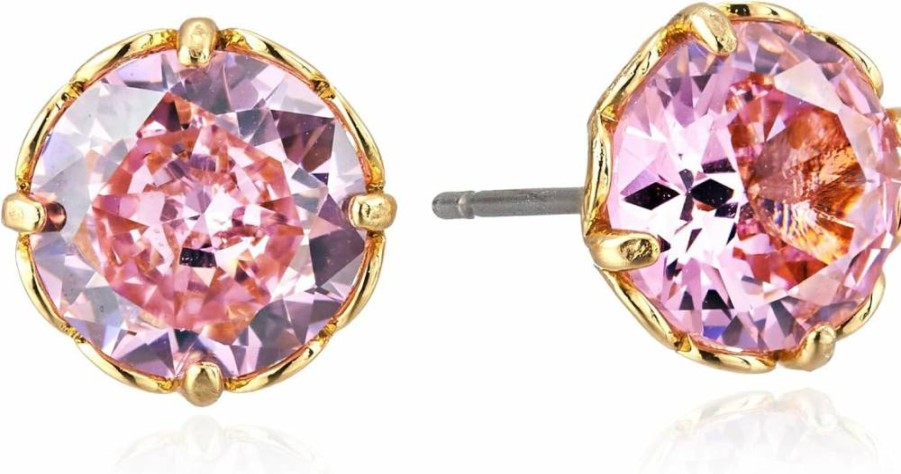 Kate Spade New York Princess Cut Cubic Zirconia Sparkle Round Earrings for Women with Post Back Closure