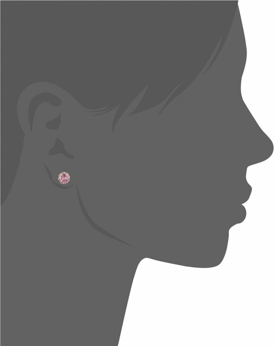 Kate Spade New York Princess Cut Cubic Zirconia Sparkle Round Earrings for Women with Post Back Closure