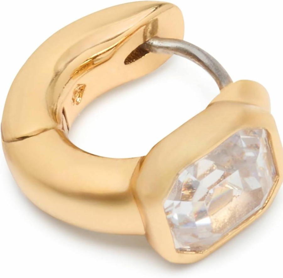 Kate Spade New York Keep Sparkling Asscher Cut Huggie Hoop Earrings