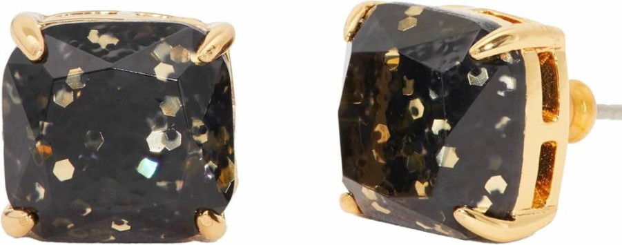 Kate Spade New York Small Square Stud Earrings - Mini Gold Hoop Studs for Women