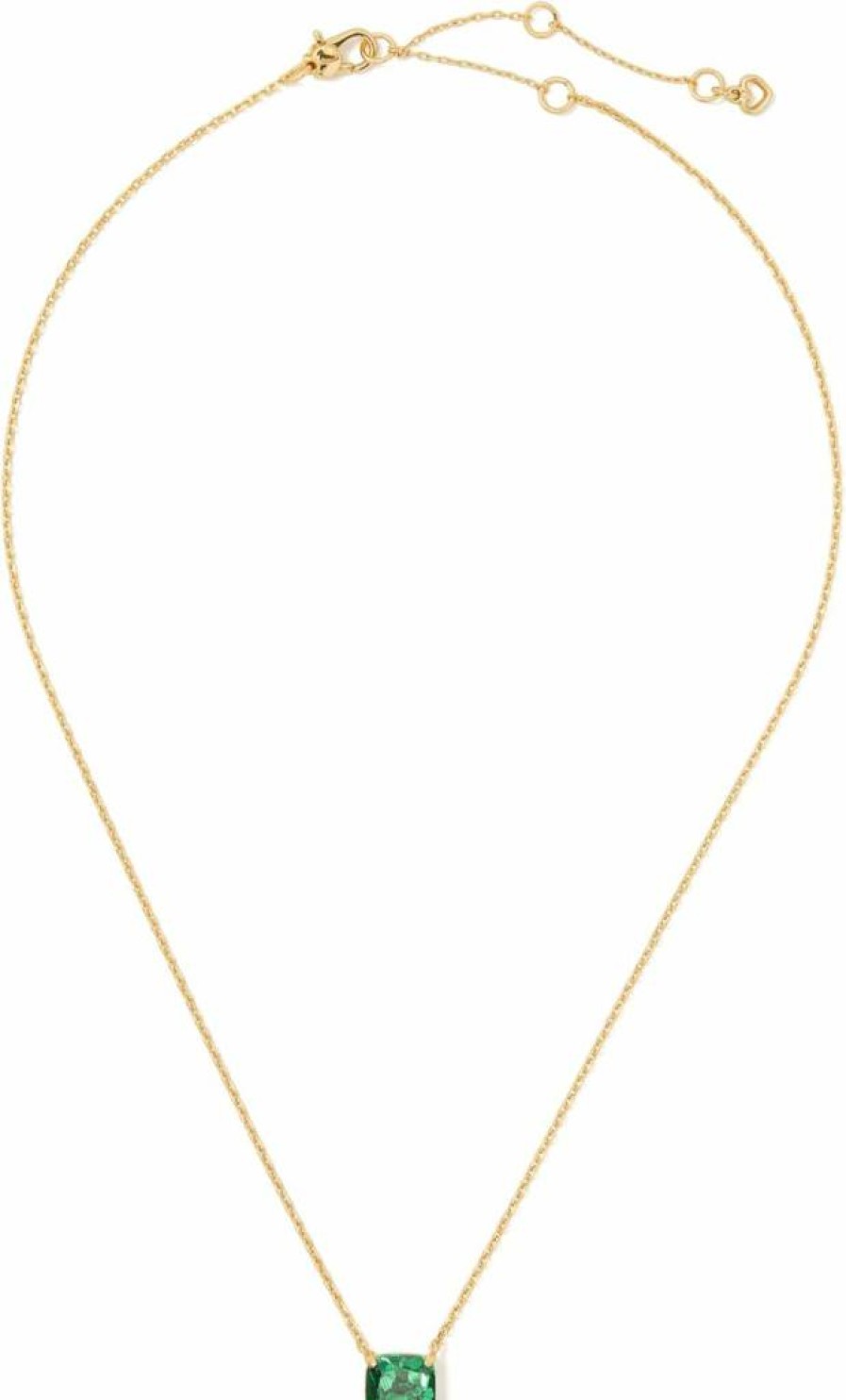 Kate Spade New York Small Square Pendant Necklace - Mini Gold-Tone Charm for Women