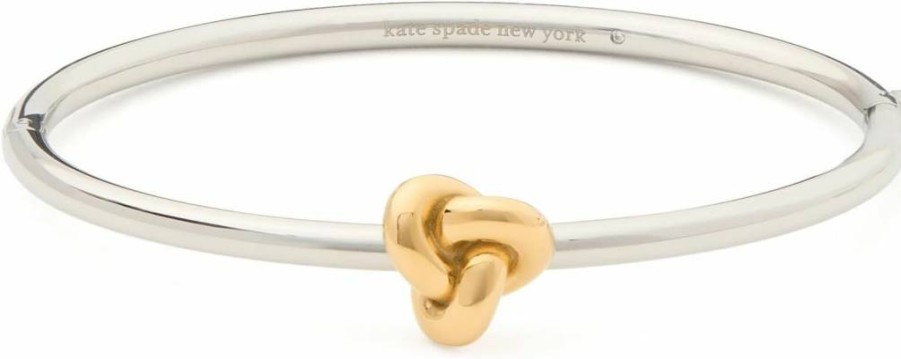 Kate Spade New York Double Knot Hinged Bangle Bracelet for Women - Gold-Tone Fashion Jewelry