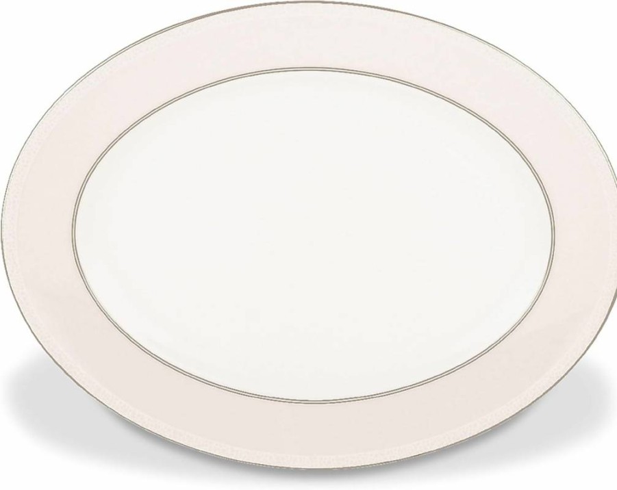 Kate Spade New York White Cypress Point Decorative Accent Plate - 1.05 Lb Elegant Home Dining Tableware