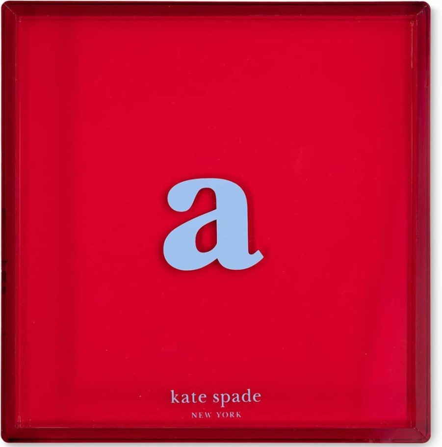 Kate Spade New York Personalized Acrylic Monogram Tray - Custom Initial Vanity Organizer, Decorative Letter Desk Tray for Jewelry & Accessories