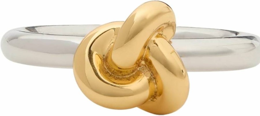 Kate Spade New York Double Knot Sterling Silver Ring - Elegant Knot Design Jewelry for Women