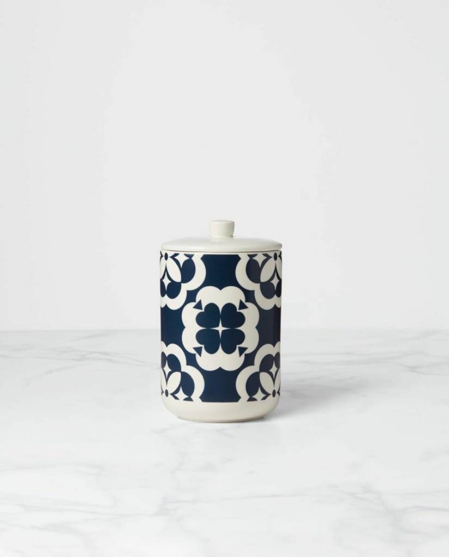 Kate Spade New York Blue Geo Pattern Ceramic Cookie Jar - Elegant Kitchen Storage Container
