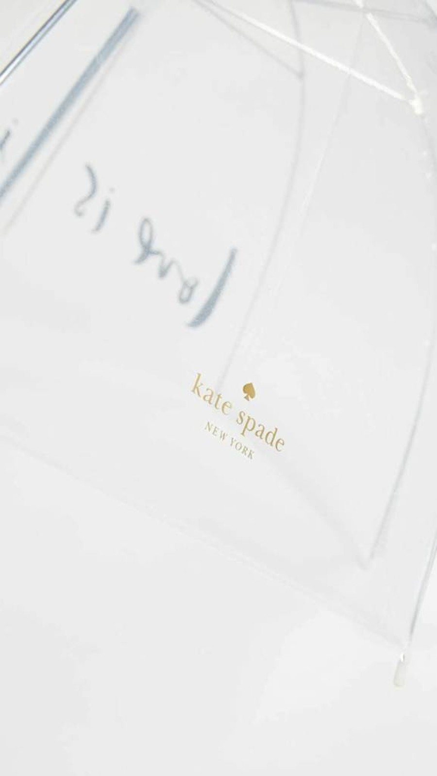 Kate Spade New York Large Clear Bubble Umbrella for Women, Wedding & Rain Protection, Love Is In The Air Design