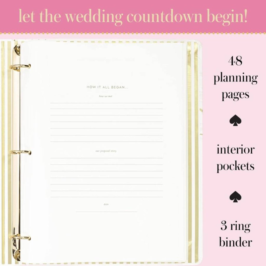 Kate Spade New York Wedding Planner & Organizer 2020 - 48 Page Gold Dot Design for Brides