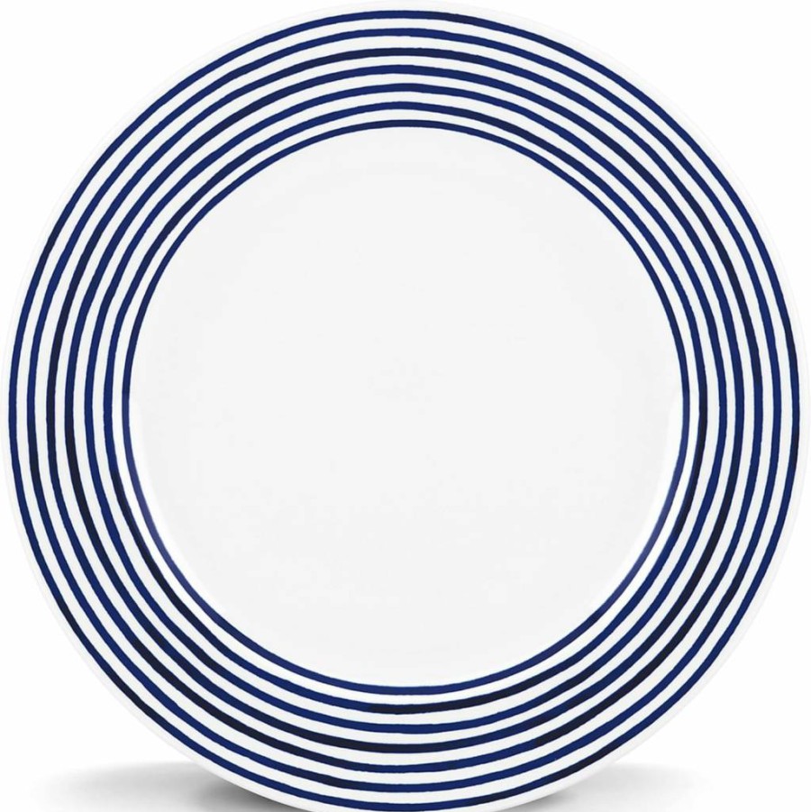 Kate Spade New York Charlotte Street East Blue Dinner Plate - Set of 1, Decorative Ceramic Plate for Dining & Entertaining