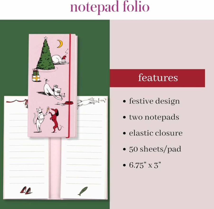 Kate Spade New York Hard Cover Lined Notepad Folio - Holiday Gift, Stocking Stuffer & Party Stationery