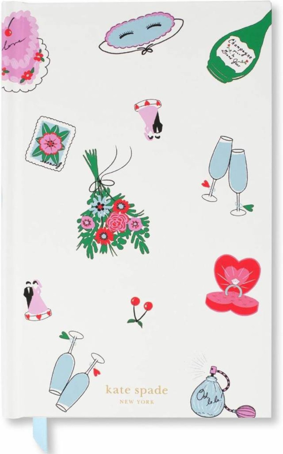 Kate Spade New York Wedding Journal - 8.25" x 5.25" Hardcover Bridal Notebook with 200 Lined Pages, Cake Toss Design, Gift for Bride