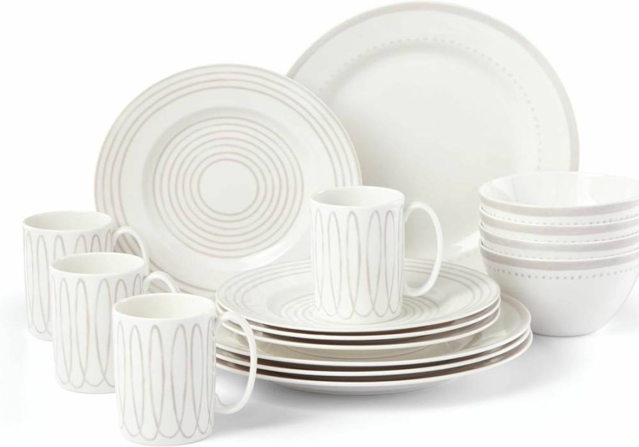 Kate Spade New York Charlotte Street West Soup Bowl, 0.65 Liter, Taupe Grey Ceramic Bowl for Dining & Entertaining