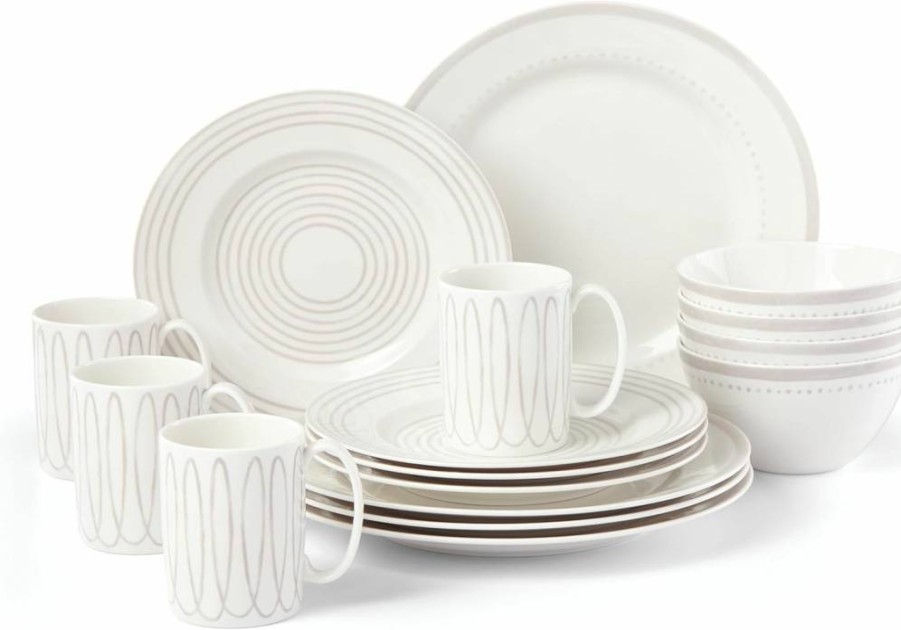Kate Spade New York Charlotte Street West Accent Decorative Plate, 0.9 lb, Taupe Grey Ceramic Home Tableware