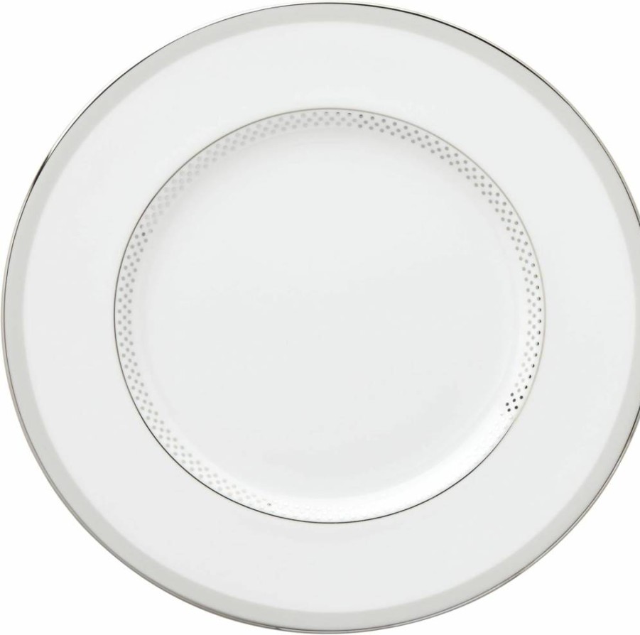 Kate Spade New York Whitaker Street White Ceramic Saucer Plate - Elegant Dining & Tea Cup Accessory