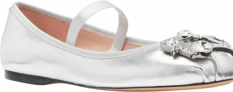 Kate Spade New York Women's Renata Mary Jane Ballet Flats - Classic Comfortable Leather Slip-On Shoes for Women
