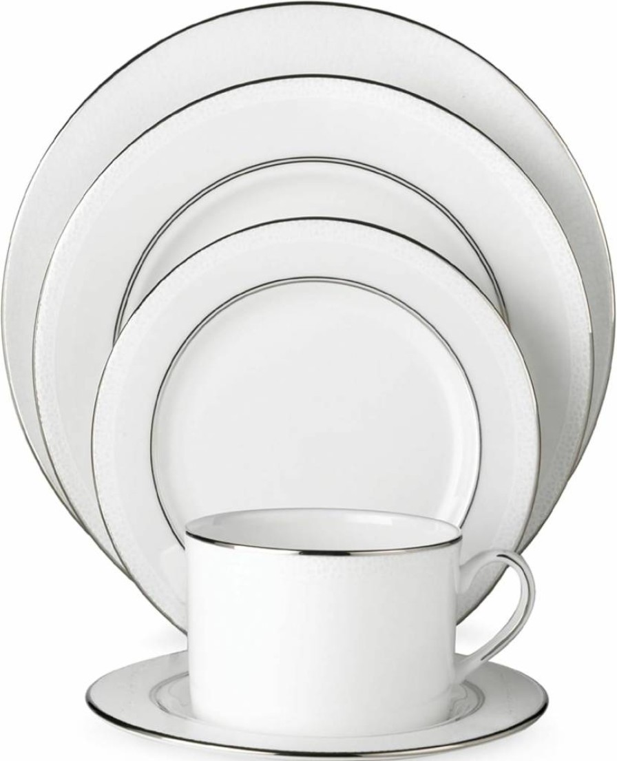 Kate Spade New York White Cypress Point Decorative Dinner Plate - Elegant Tableware for Dining & Decor