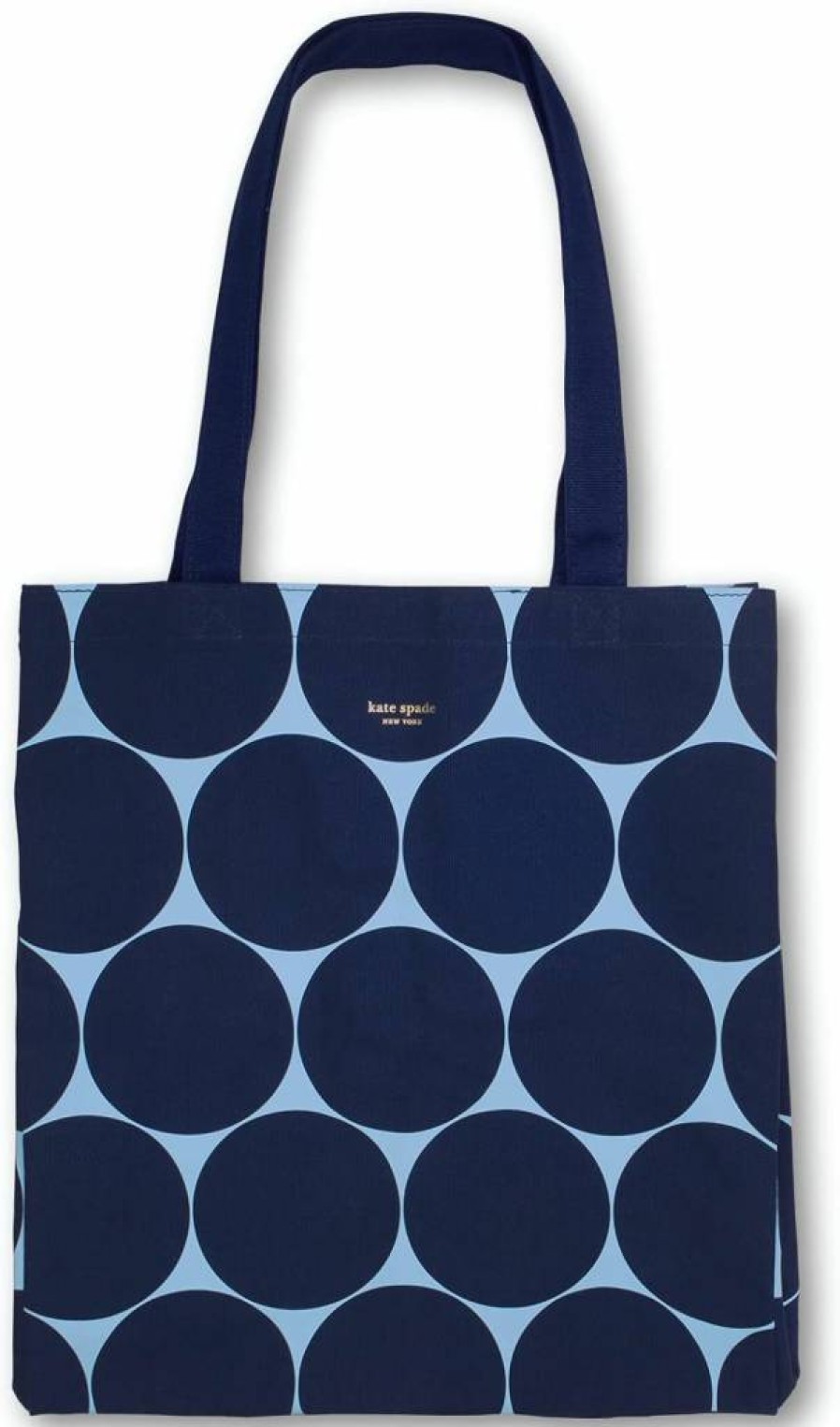 Kate Spade New York Joy Dot Blue Canvas Tote Bag for Women, Teacher Beach Book Bag with Pocket, Stylish Casual Shoulder Tote