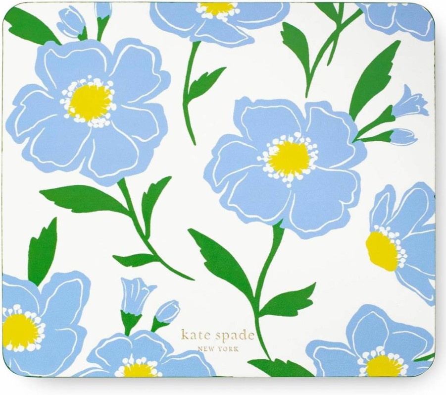 Kate Spade New York Floral Leatherette Mouse Pad - 9" x 8" Non-Slip Desk Mat for Office, Cute Sunshine Design