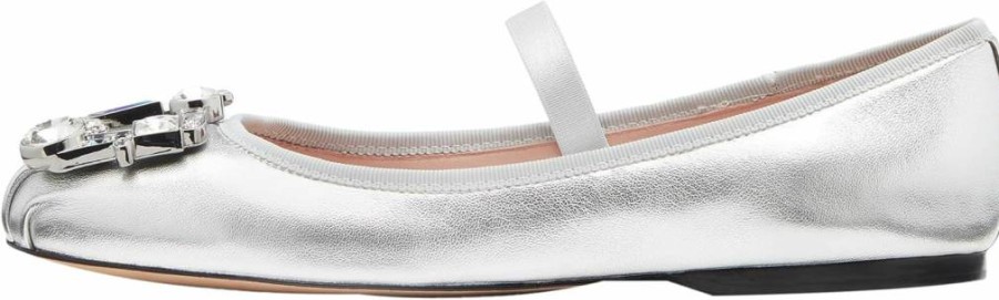 Kate Spade New York Women's Renata Mary Jane Ballet Flats - Classic Comfortable Leather Slip-On Shoes for Women