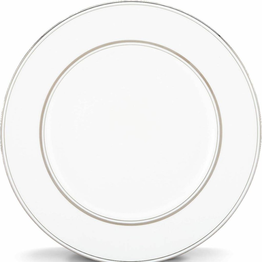 Kate Spade New York Library Lane Platinum Soup Bowl - White Ceramic Dish, 0.8 lb, Elegant Dining Tableware