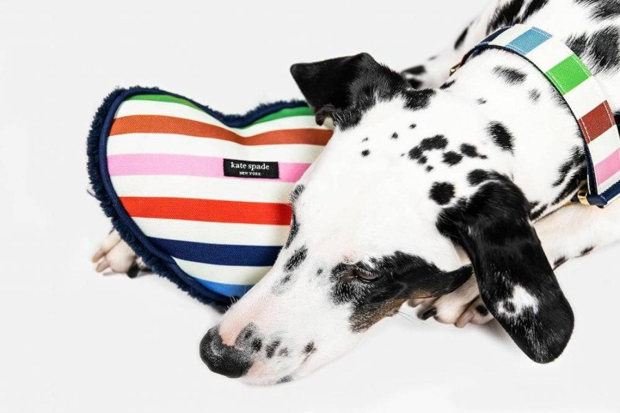 Kate Spade New York Plush Squeaky Dog Toy - Soft Durable Chew Toy for All Dog Sizes, Cute Heart Design Pet Gift
