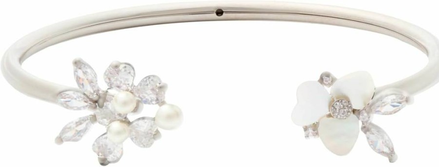 Kate Spade New York Precious Pansy Floral Adjustable Flex Cuff Bracelet for Women