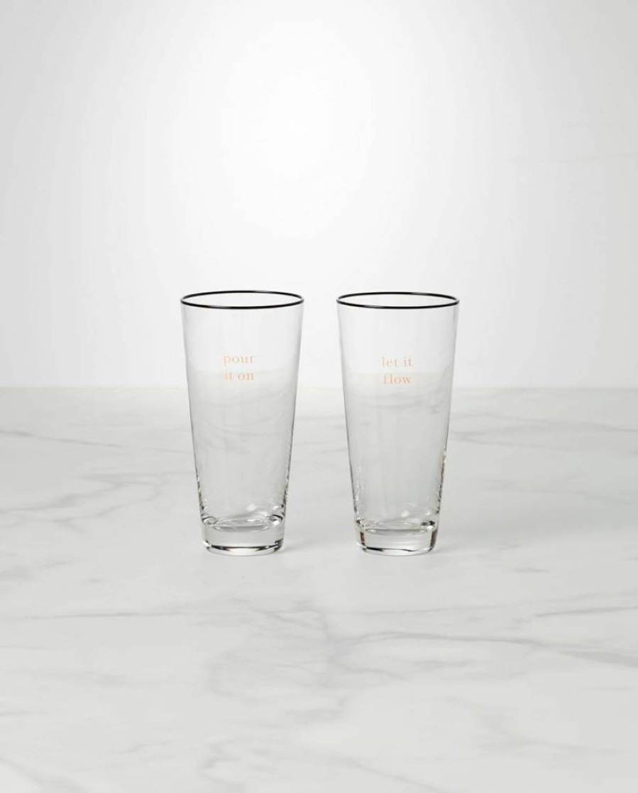Kate Spade New York Cheers To Us Martini Glasses Set - 2 Piece Clear Cocktail Glassware for Dirty & Neat Martinis