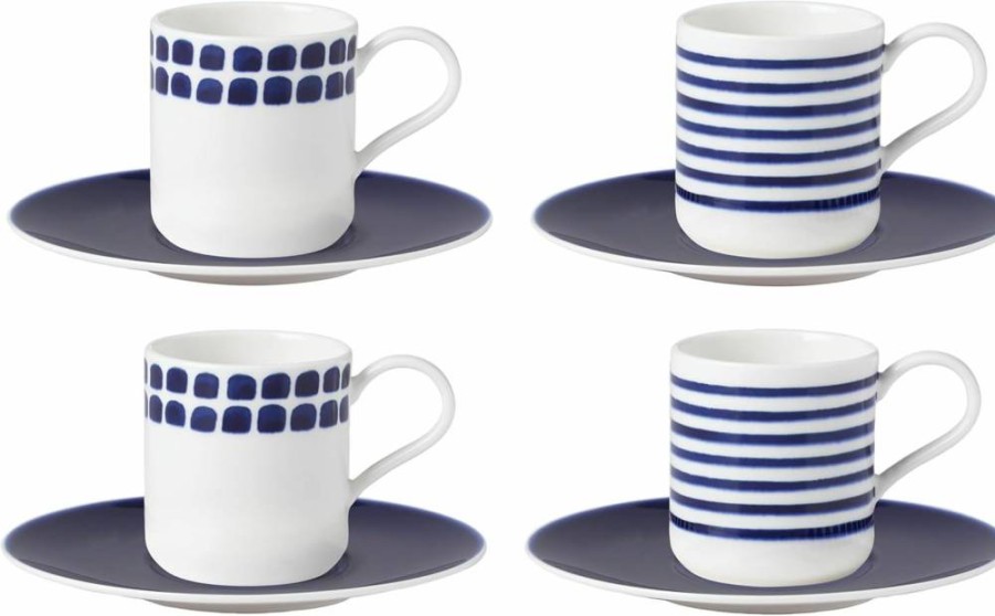 Kate Spade New York Blue Charlotte Street Sugar Bowl, 0.8 LB, Ceramic Dessert Dish