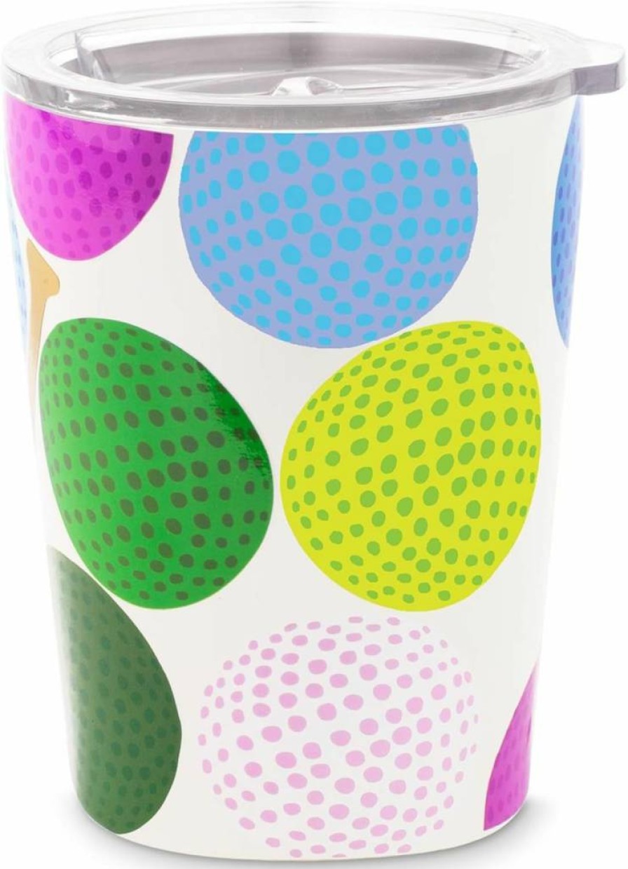Kate Spade New York 12Oz Stainless Steel Coffee Tumbler - Double Walled Insulated Travel Mug with Lid, Mini Golf Design