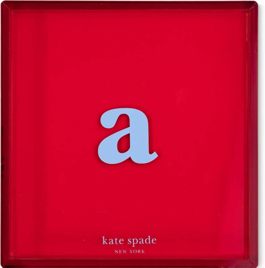 Kate Spade New York Personalized Acrylic Vanity Tray - Custom Initial Letter Decorative Organizer (Style K)