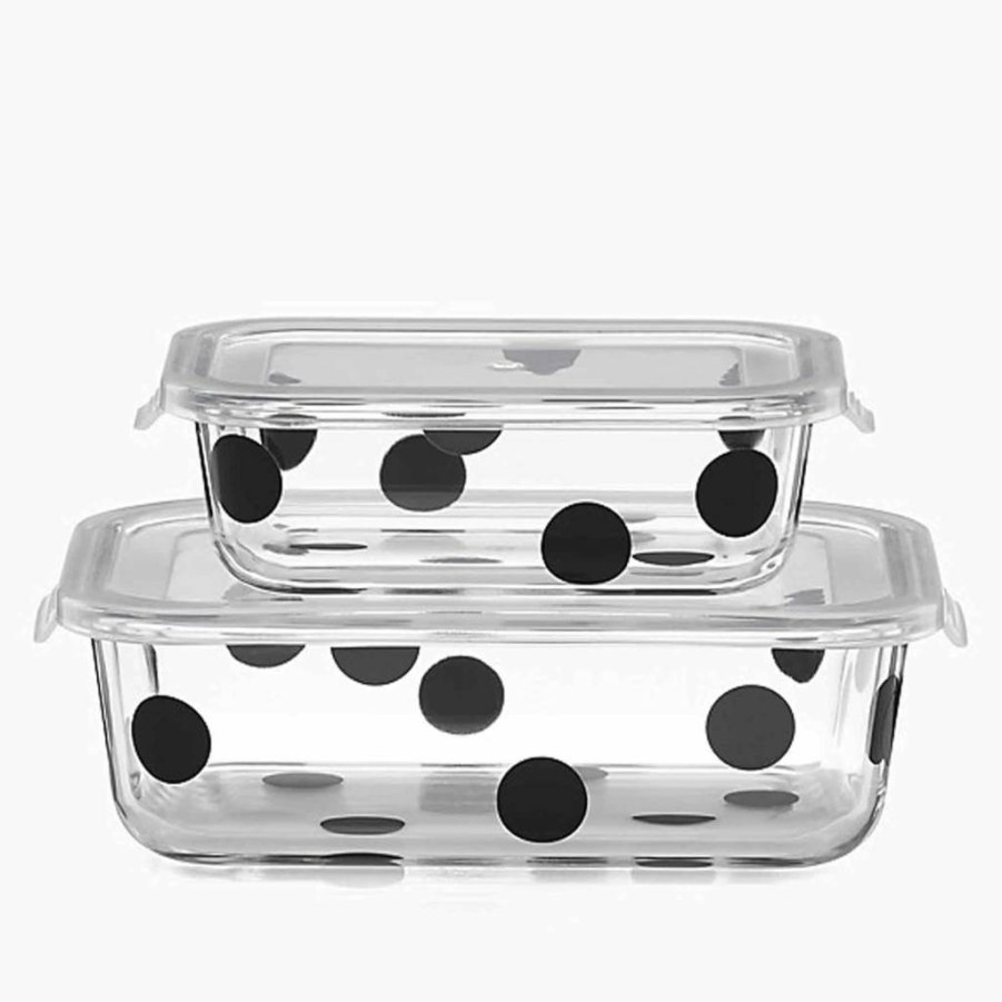 Kate Spade New York White Deco Dot 4-Piece Kitchen Utensil Holder Set - 3.9 Lb Modern Home Organizer