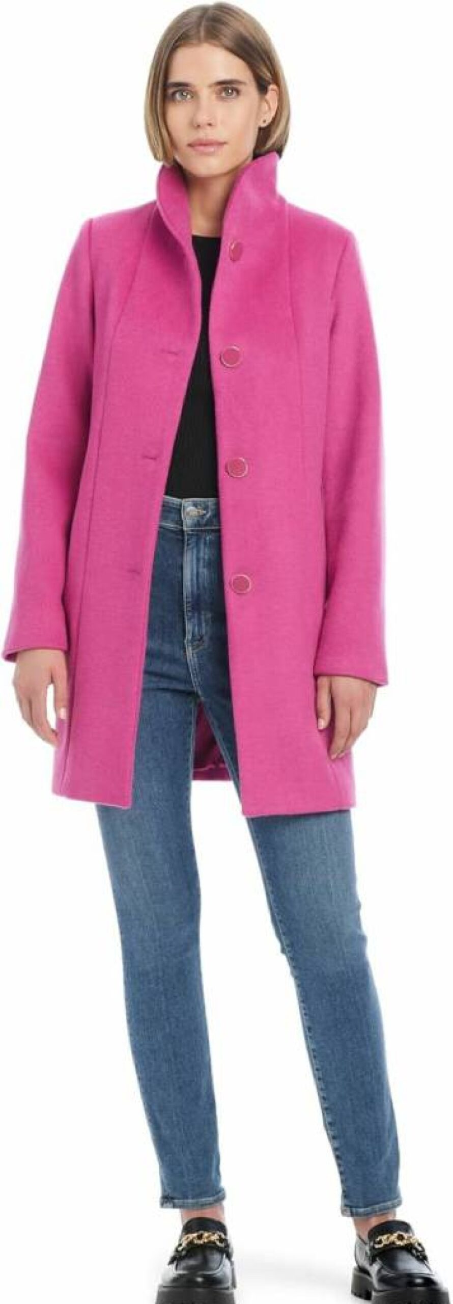 Kate Spade New York Women's Wool Coat - Mid-Length High-Collar Winter Jacket for Women