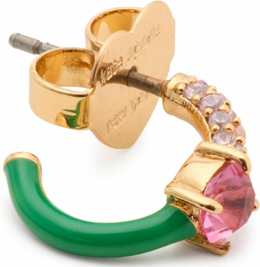 Kate Spade New York Glittering Rose Gold Huggie Earrings with Shimmering Detail
