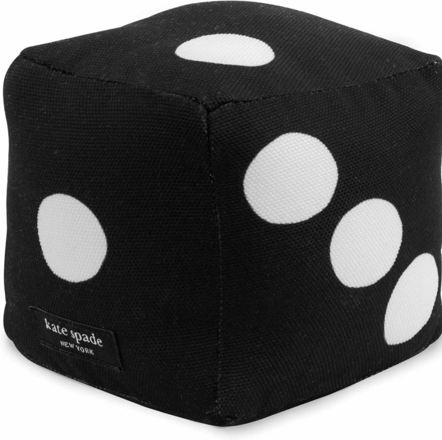 Kate Spade New York Plush Dog Toy with Squeaker - Soft Chew Toy for Small, Medium & Large Dogs, Fun Dice Design, Durable Pet Gift