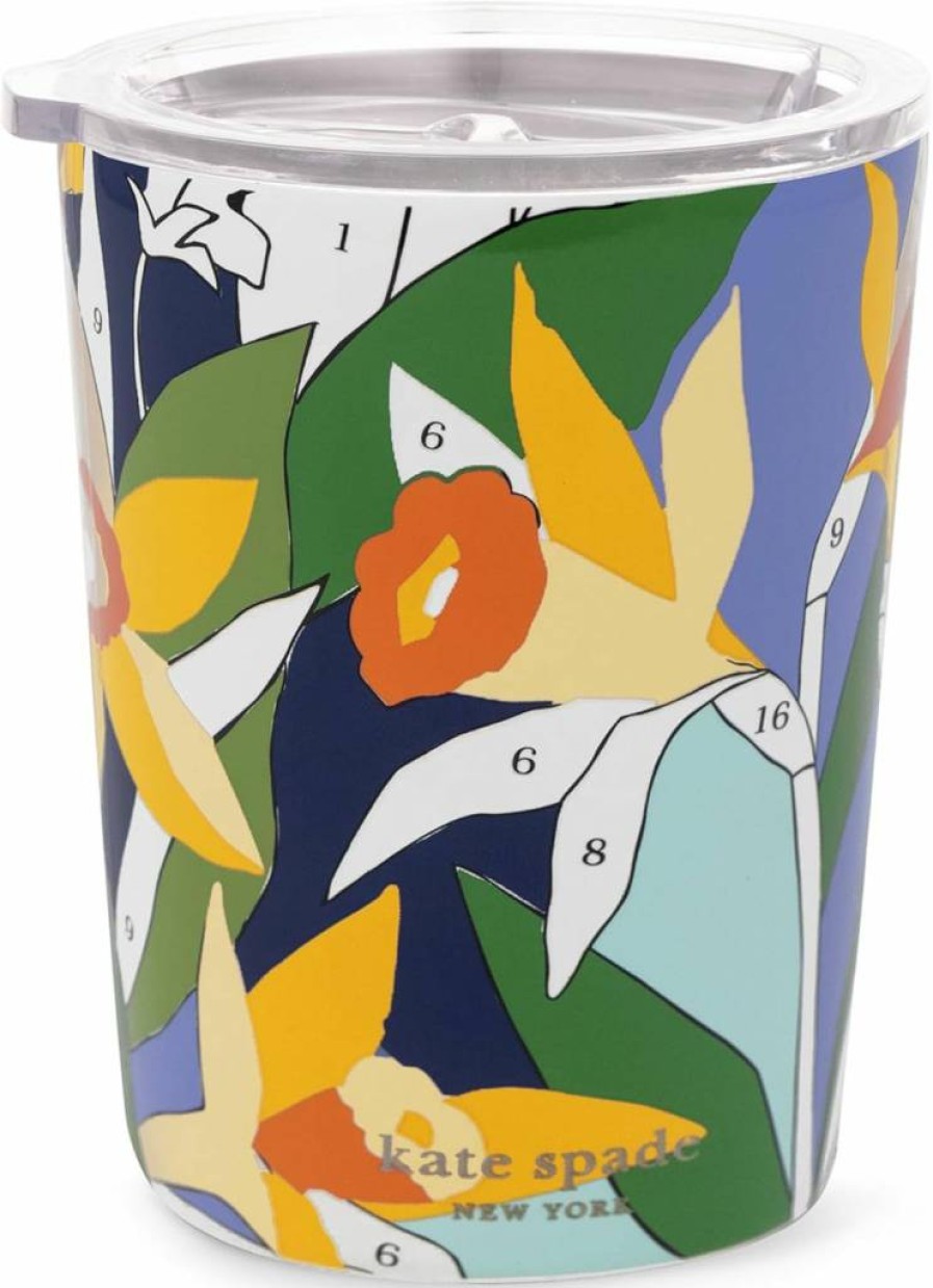 Kate Spade New York 12oz Insulated Stainless Steel Travel Tumbler with Lid - Paint By Numbers Double Wall Coffee Cup