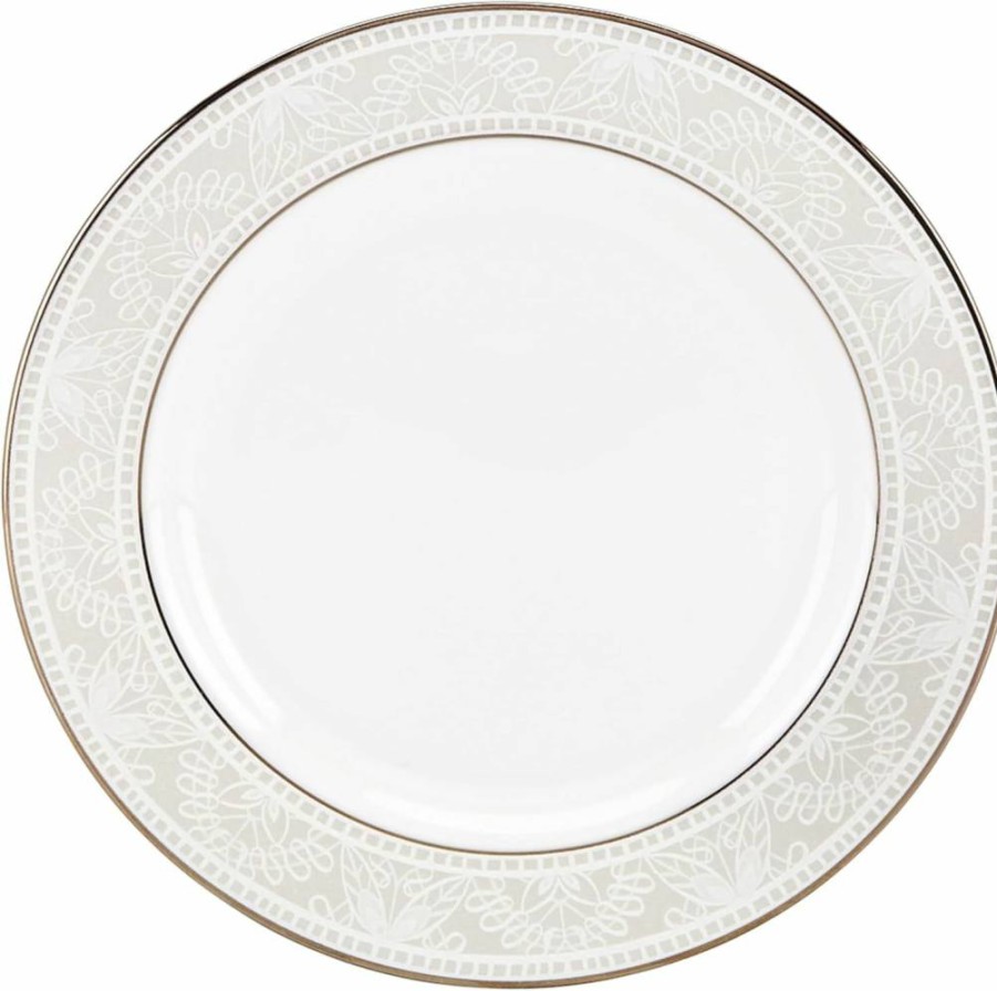Kate Spade New York White Chapel Hill Ceramic Bread Plate – Elegant Serving Dish for Dining & Entertaining