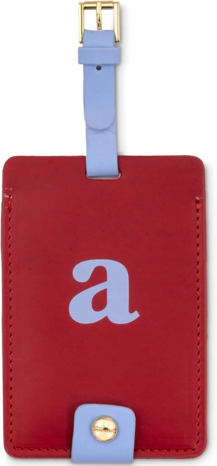 Kate Spade New York Leather Luggage Tag - Personalized Monogram Travel Bag ID with Secure Strap, Colorful Suitcase Identifier for Airlines