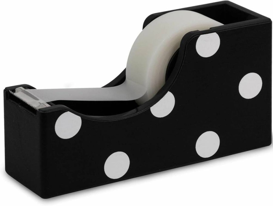 Kate Spade New York Picture Dot Clear Tape Dispenser - Decorative Desktop Accessory for Office & Home Organization