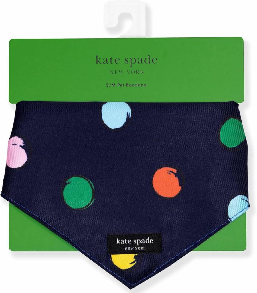 Kate Spade New York Watercolor Dot Dog Bandana - Lightweight Pet Scarf for Medium & Large Dogs, Adjustable for Boys & Girls
