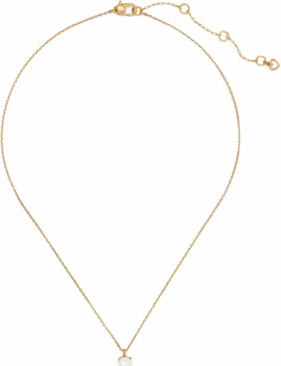 Kate Spade New York Gold-Tone Mother of Pearl Square Pendant Necklace - 6mm Elegant Jewelry