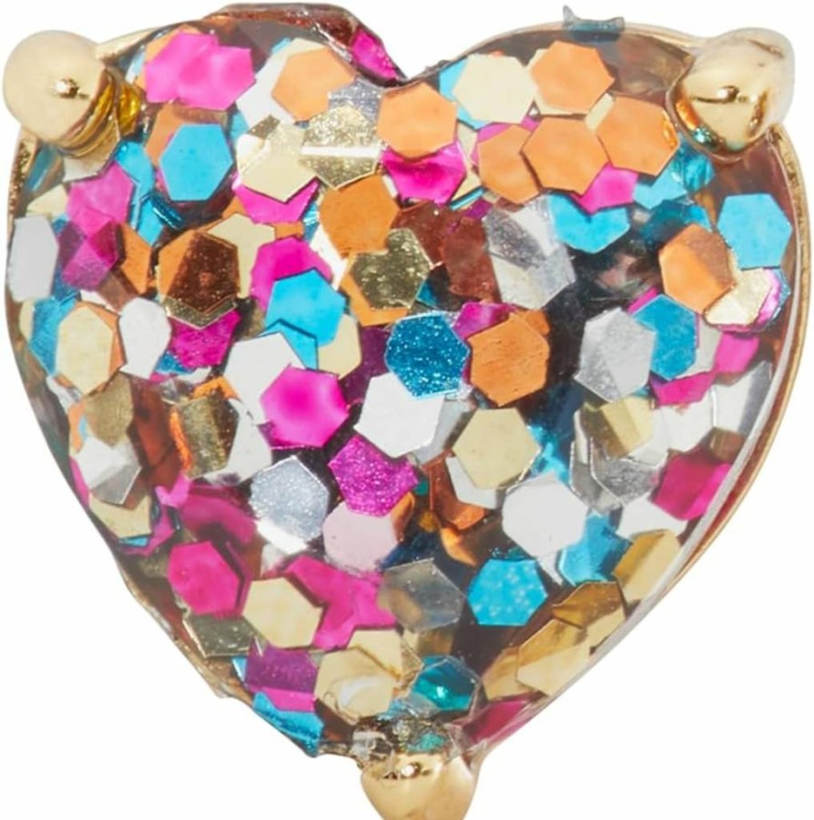 Kate Spade New York My Love Heart Stud Earrings - Sterling Silver Rose Gold Plated Romantic Studs for Women