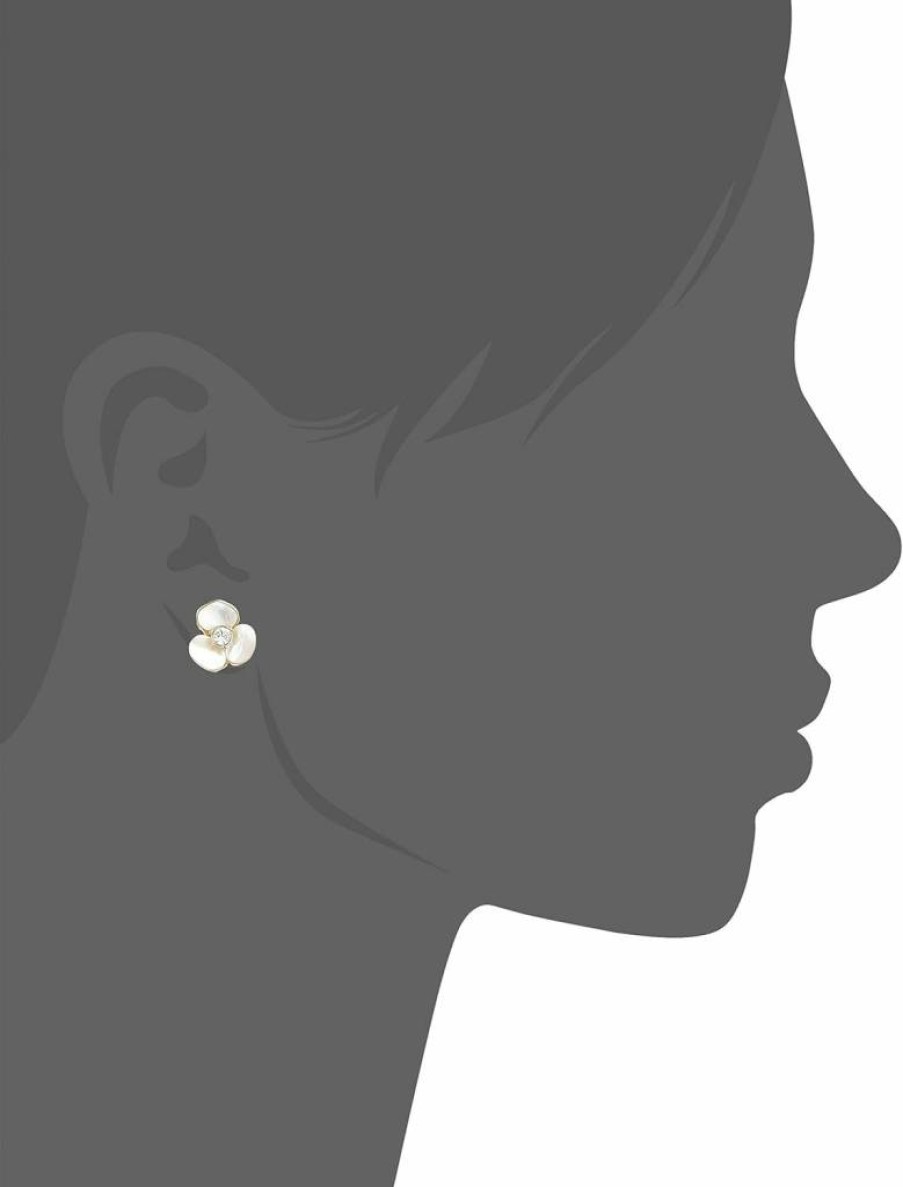 Kate Spade New York Disco Pansy Stud Earrings - Floral Stud Earrings with Sparkling Rhinestones