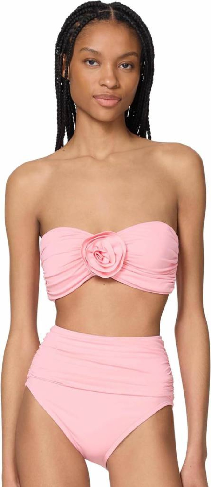Kate Spade New York Women's Solid Rosette Bandeau Bra Top - Comfortable & Stylish Bralette for Everyday Wear