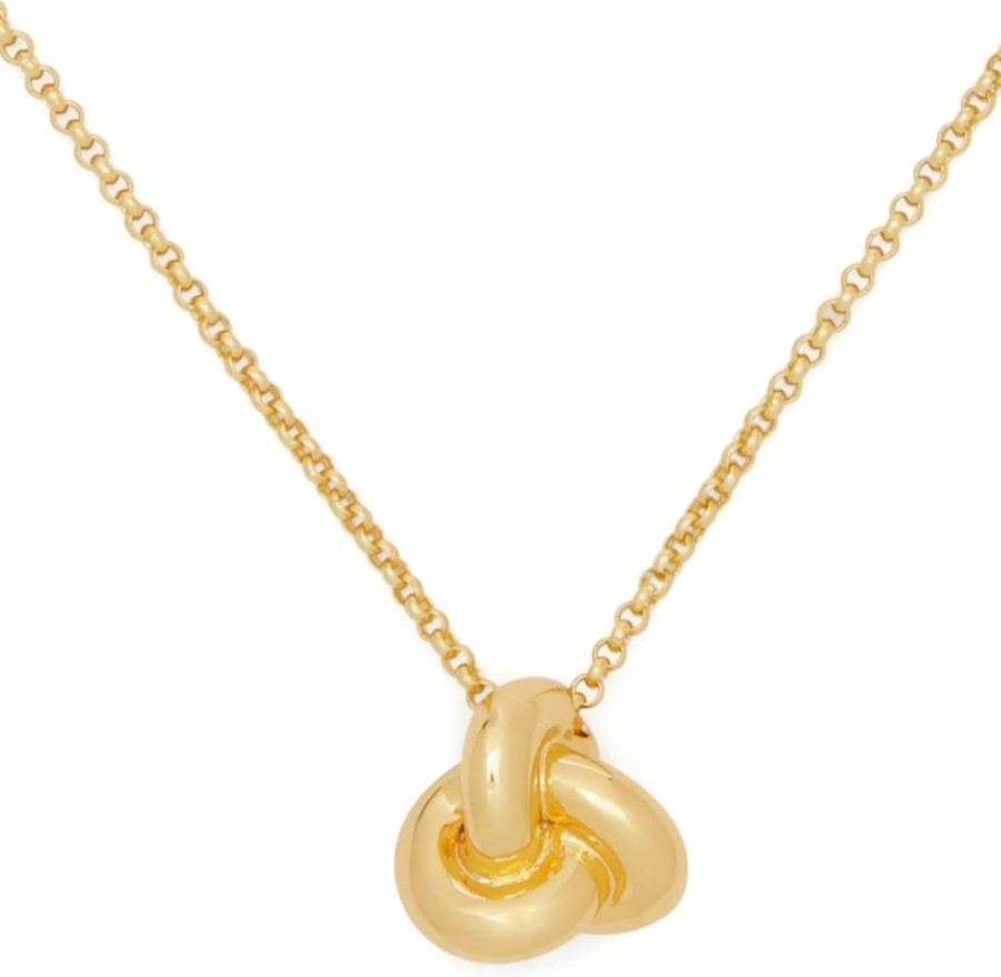 Kate Spade New York Double Knot Pendant Necklace - Sterling Silver Gold-Tone Charm for Women