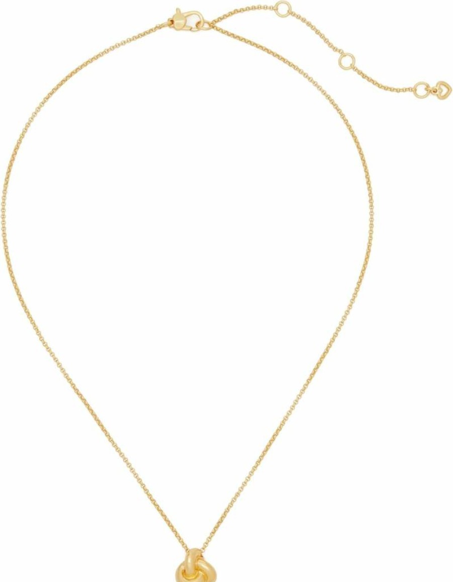 Kate Spade New York Double Knot Pendant Necklace - Sterling Silver Gold-Tone Charm for Women
