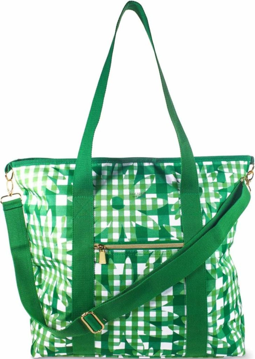 Kate Spade New York Insulated Cooler Tote Bag for Women - Large Beach Bag with Shoulder Strap, Portable Soft-Sided Picnic & Travel Tote in Daisy Gingham Pattern