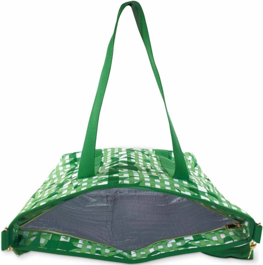 Kate Spade New York Insulated Cooler Tote Bag for Women - Large Beach Bag with Shoulder Strap, Portable Soft-Sided Picnic & Travel Tote in Daisy Gingham Pattern