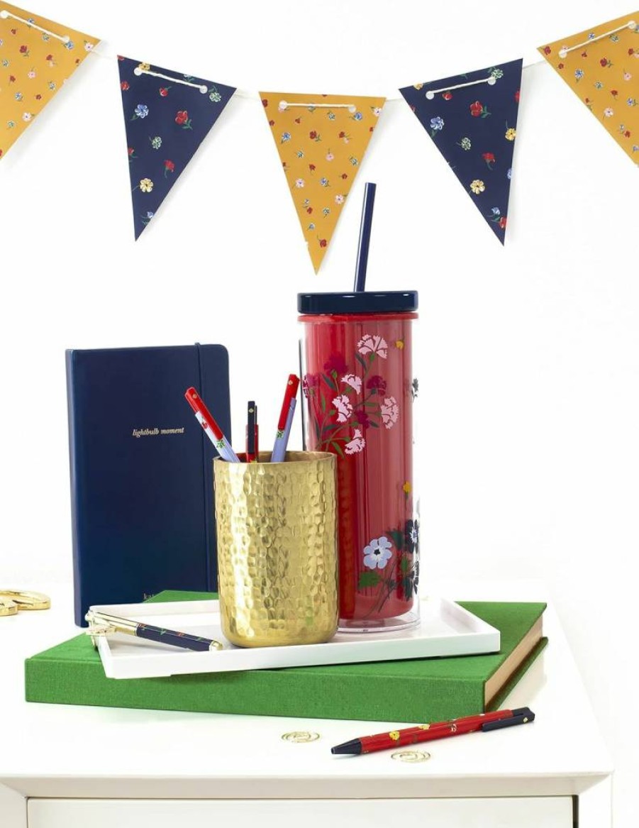Kate Spade New York Brushstroke Hearts Retractable Click Pen Set - 5 Pack, Cute Plastic Pens for Writing, Journaling & Office Use