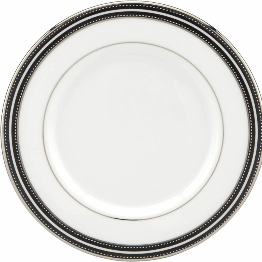 Kate Spade New York Black Union Street 6-Inch Bread & Butter Plate, 0.4 LB, Stylish Dinnerware